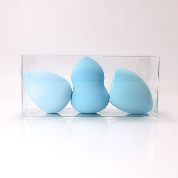 Zhuge Juego de 3 esponjas de belleza, esponja para difuminar maquillaje líquido y en crema, esponja para base de maquillaje, azul claro A35