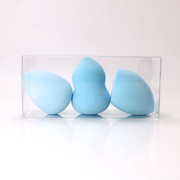Zhuge Juego de 3 esponjas de belleza, esponja para difuminar maquillaje líquido y en crema, esponja para base de maquillaje, azul claro A35