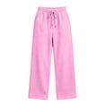 thumbnail image 5 of qolati Wide Leg Sweatpants for Women Lightweight Casual Low Rised Baggy Sweatpants Y2k Drawstring Fleece Lined Lounge Pants with Pockets, S-3XL, 5 of 8