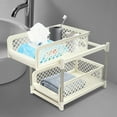 thumbnail image 3 of Under Sink Organizer 2-Tier Bathroom Kitchen Cabinet Storage White, 3 of 24