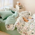 thumbnail image 2 of YELEE Bed Flats Sheet Sets 3pcs Luxurious Floral Print Comforter Cover and Fragrant Grass Microfiber Pillowcases, 2 of 5