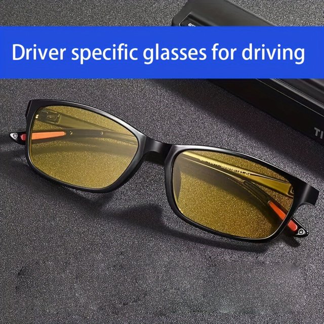 Men's Dual-Purpose Night Vision Driving Glasses - Polarized, Anti-Glare, Anti-High Beam, Day and Night Use, Perfect for Safe Driving