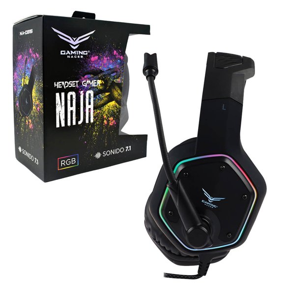 Audífonos Gamer 7.1 RGB Naceb Technology USB 2 m NA-0315