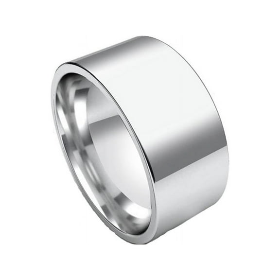 iJewelry2 Silver Tone Stainless Steel Polished Flat Plain Wedding Band Ring