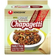 Nongshim Chapagetti Savory Chajang Black Bean Sauce Ramyun Ramen Noodle Soup Pack, 4.48oz X 4 Count