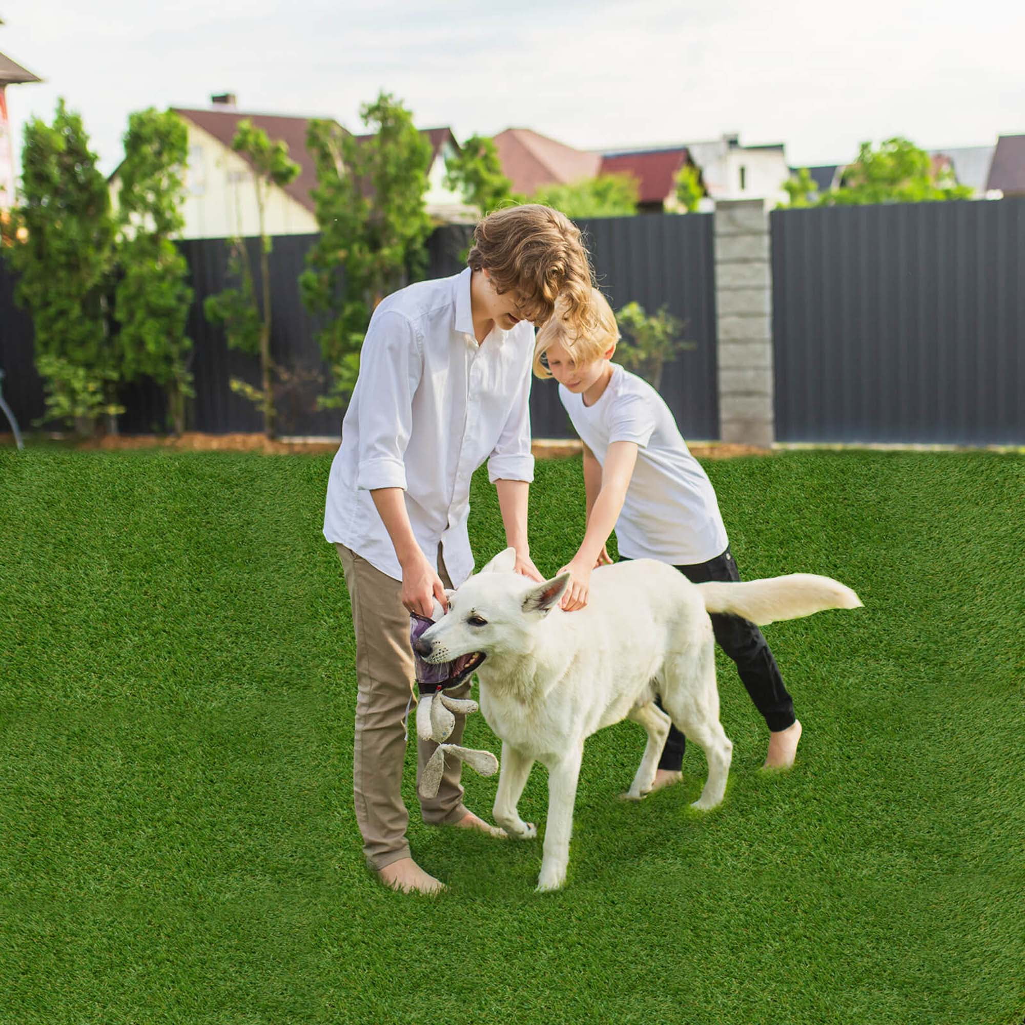 Costway 5 x 8 FT Artificial Grass Turf with Drainage Holes Nonslip