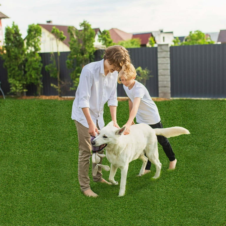Costway 4 x 6 FT Artificial Grass Turf with Drainage Holes Nonslip