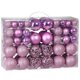 thumbnail image 1 of Paquete de 100 bolas navideñas de plástico resistentes para decoración de interiores y exteriores, para árbol rosa, 1 of 4