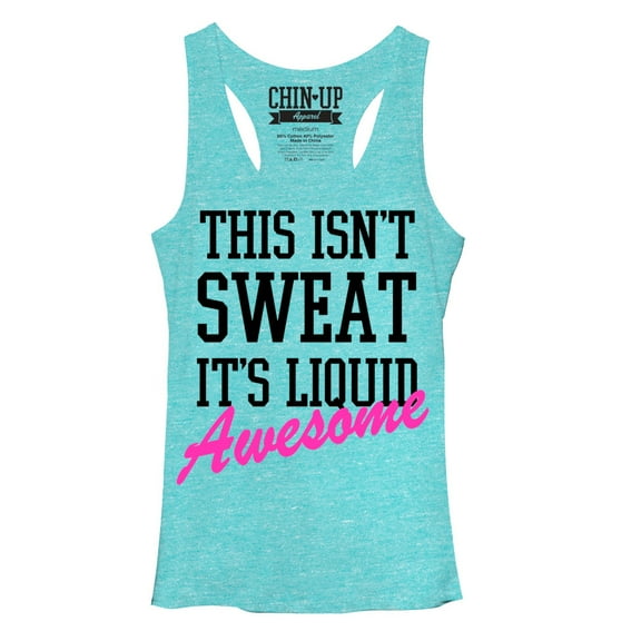 Women's CHIN UP Awesome Racerback Tank Top Tahiti Blue Small