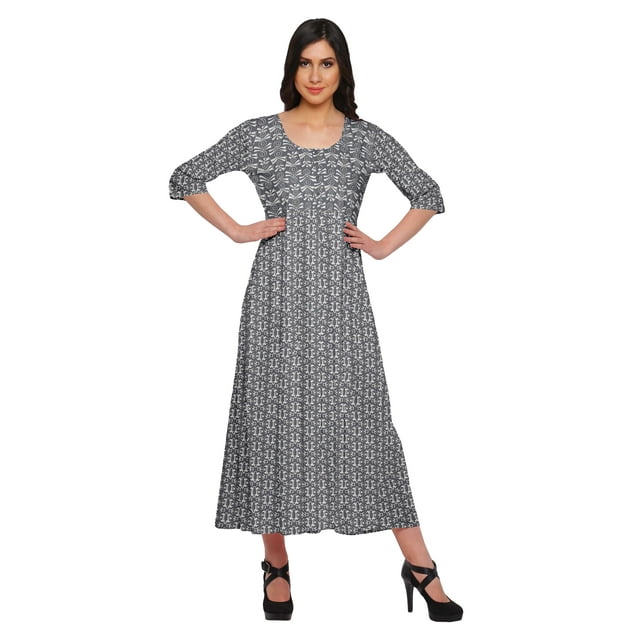 Moomaya Kurta Imprimé Tunique Longue Hauts Femmes Tenue d'Été Kurti pour Femmes