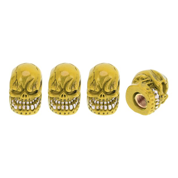 Tapa de Válvula de Neumático Decorativa 7x24mm Cubiertas de Válvula de Neumático de Resina Cobre Color Dorado 4 Pcs