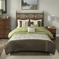thumbnail image 3 of Madison Park Serene 7-Piece Fabric Embroidered Comforter Set in Green, 3 of 12