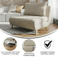 thumbnail image 4 of Merrick Lane Convertible Tri-Fold Sleeper Chair with Channel Stitching and Pillow in Cream Boucle, 4 of 13