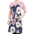 thumbnail image 5 of Pioneer Flower Floral Print Pattern Apron-Garden Aprons for Women with Pockets-Cotton Linen Waterproof Kitchen Cooking Gardening Aprons Adjustable for Kitchen,Cooking,BBQ and Salon 33x27 Inch, 5 of 7