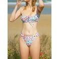 thumbnail image 4 of Suagox Women Bikini Set, Sleeveless Tie-up Bra with Low Waist Briefs Floral Bathing Suit 2-piece Swimsuit, 4 of 10