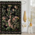 thumbnail image 3 of Shower Curtain Vintage Floral Leaves Shower Curtains for Bathroom Decor, Waterproof Polyester Shower Curtain Set with Hooks, Standard Size 72" x 72" Spring Plant Bird, 3 of 9