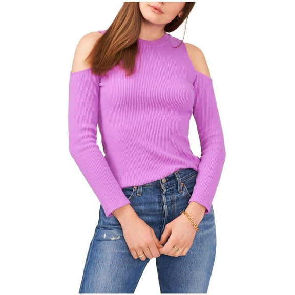 1.STATE Womens Sweater Top Knit Blouse, Purple, X-Large