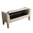 thumbnail image 3 of HomePop Kate Transitional Fabric Storage Bench and Settee in Cream, 3 of 10