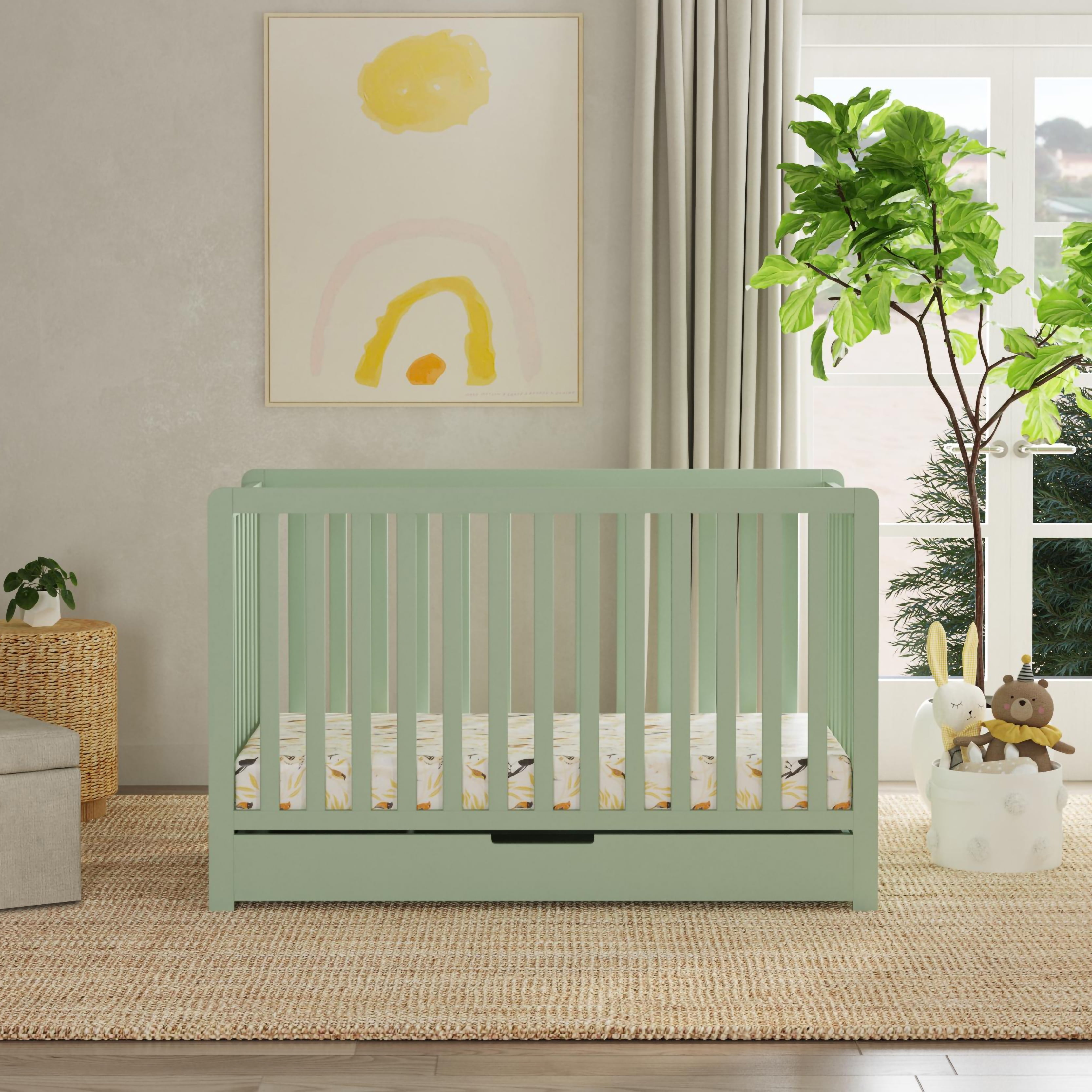 Carter's By DaVinci Colby 4-in-1 Convertible Crib w/ Trundle Drawer in Light Sage