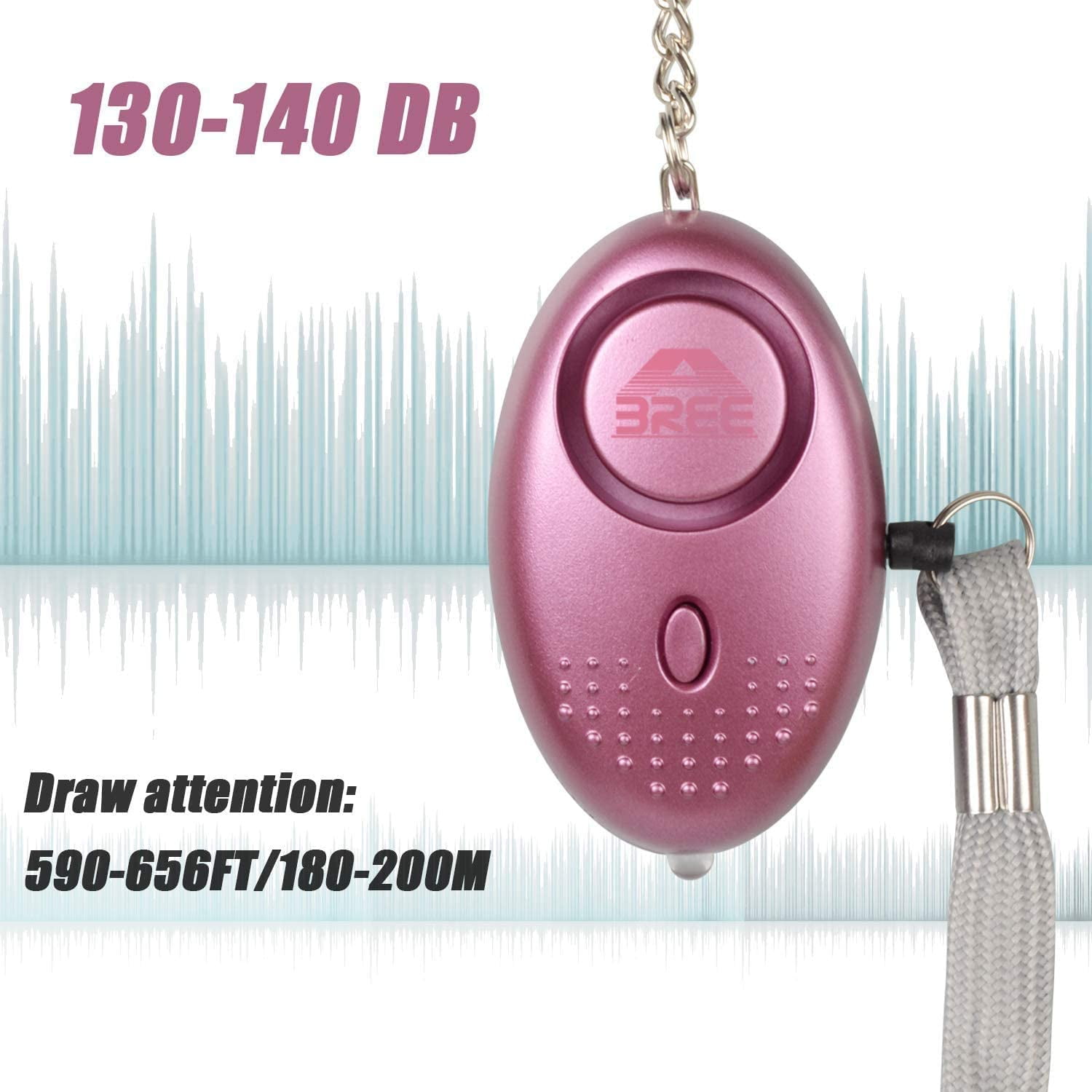 Pack Personal Alarm Keychain 140 DB Police Approved Mini Loud