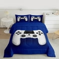 thumbnail image 2 of Manfei Game Controller Queen Comforter Set, Teens Gamer Gaming Bedding Sets, Blue White Bedding Comforter Set Breathable Home Decor, 3-Piece Reversible, 2 of 8