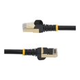thumbnail image 3 of StarTech.com 10ft CAT6A Ethernet Cable, 10 Gigabit Shielded Snagless RJ45 100W PoE Patch Cord, CAT 6A 10GbE STP Network Cable w/Strain Relief, Black, Fluke Tested/UL Certified Wiring/TIA - Category 6A - 26AWG (C6ASPAT10BK) - Patch cable - RJ-45 (M) to RJ-45 (M) - 10 ft - STP - CAT 6a - molded, snagless - black - for P/N: SFP10GBTST, 3 of 4