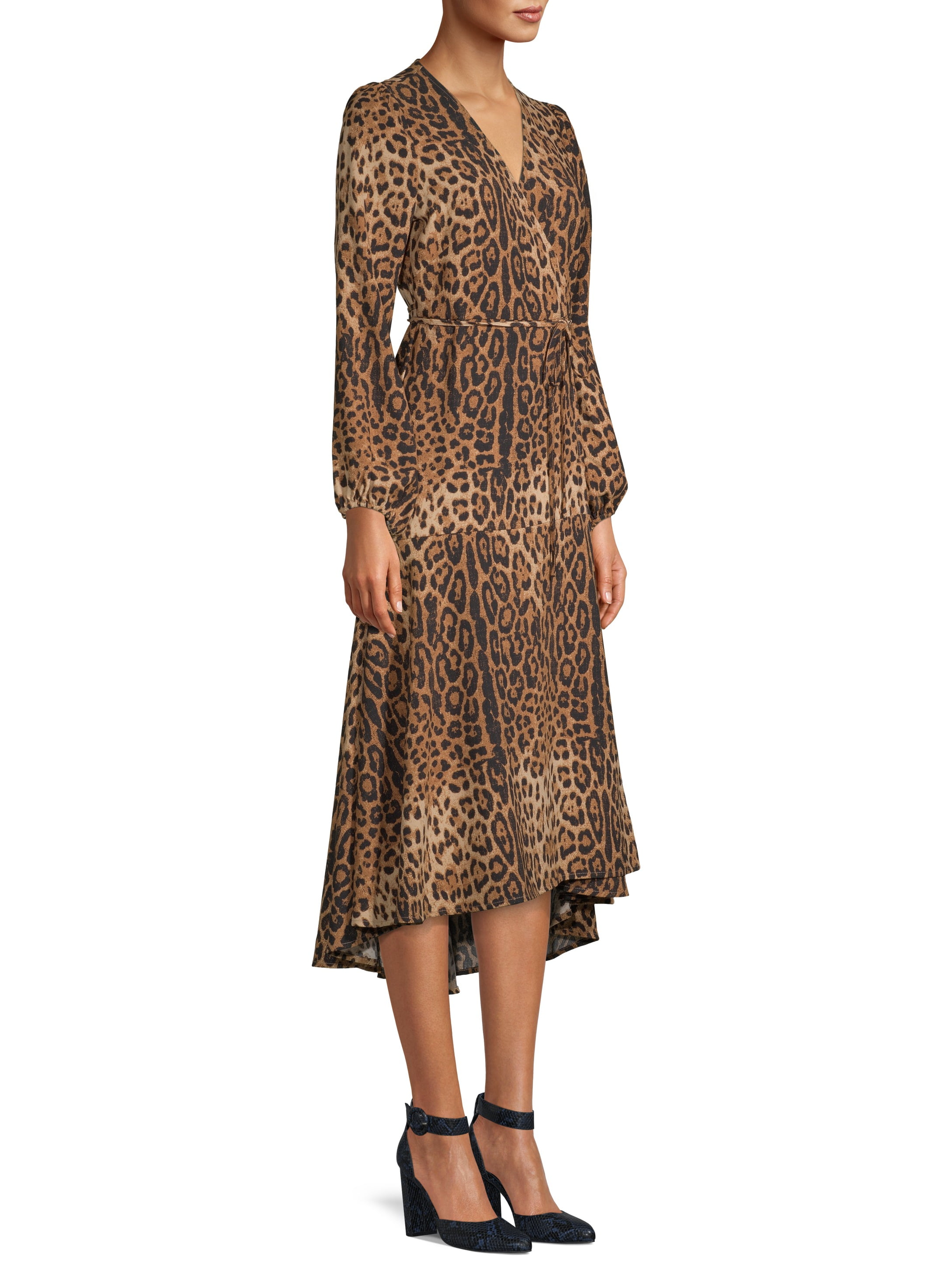 leopard print high low dress