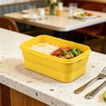 thumbnail image 6 of Clearance Under $5, 1 Pack Collapsible Silicone Food Storage Container, 850ml Reusable Lunch Box with Lid, Microwave and Freezer Safe Bowl for Meal Prep and Travel(Yellow), 6 of 6