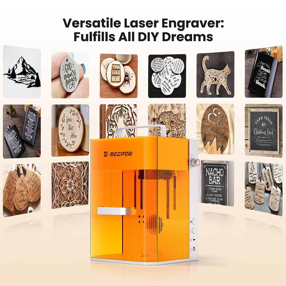 Mecpow X1 Dual-Source Engraving & Cutting Machine, 2W Infrared + 10W Diode, 5000mm/s High-Speed, Enclosed Design, 105×105mm