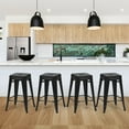 thumbnail image 4 of Costway Set of 4 Low Back Metal Counter Stool 24'' Seat Height Industrial Bar Stools Black, 4 of 10
