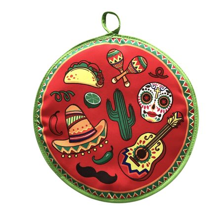 Dolked Tortilla Warmer Pouch Insulated Microwavable Fabric Bag 12 inches  Corn Flour Burrito Tools
