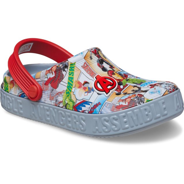Crocs Avengers Zuecos Off Court Azul Gris Niños Talla 6 M