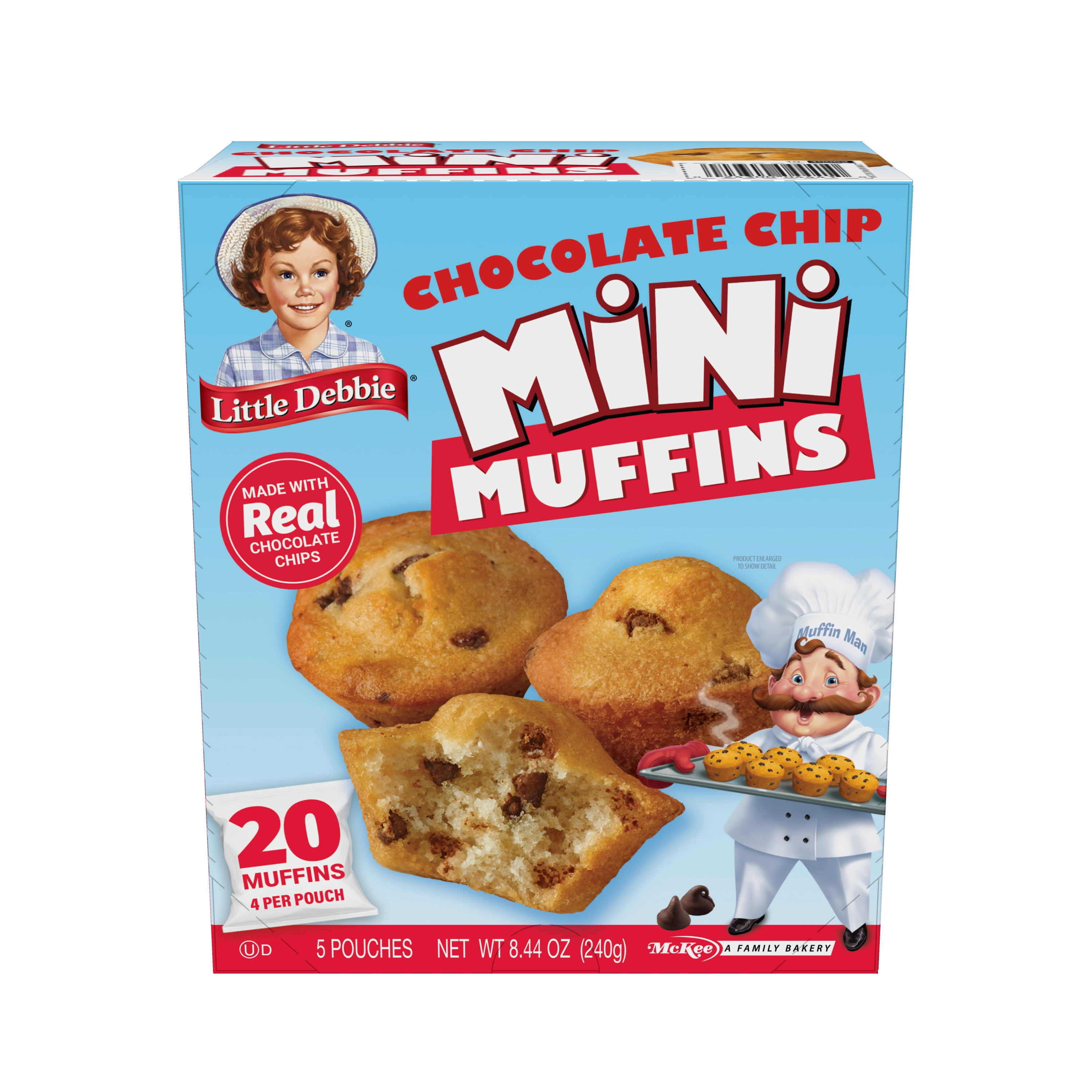 (2 pack) Little Debbie Chocolate Chip Mini Muffins, 8.44 oz (5 Count)
