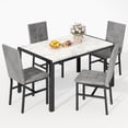 thumbnail image 3 of AWQM 4 Person Kitchen Dining Set, Marble Dining Table and Chairs with 4 Plush Upholstered Chairs for Apartments, Kitchens, Dining Rooms, Breakfast Corners, and Small Spaces., 3 of 8
