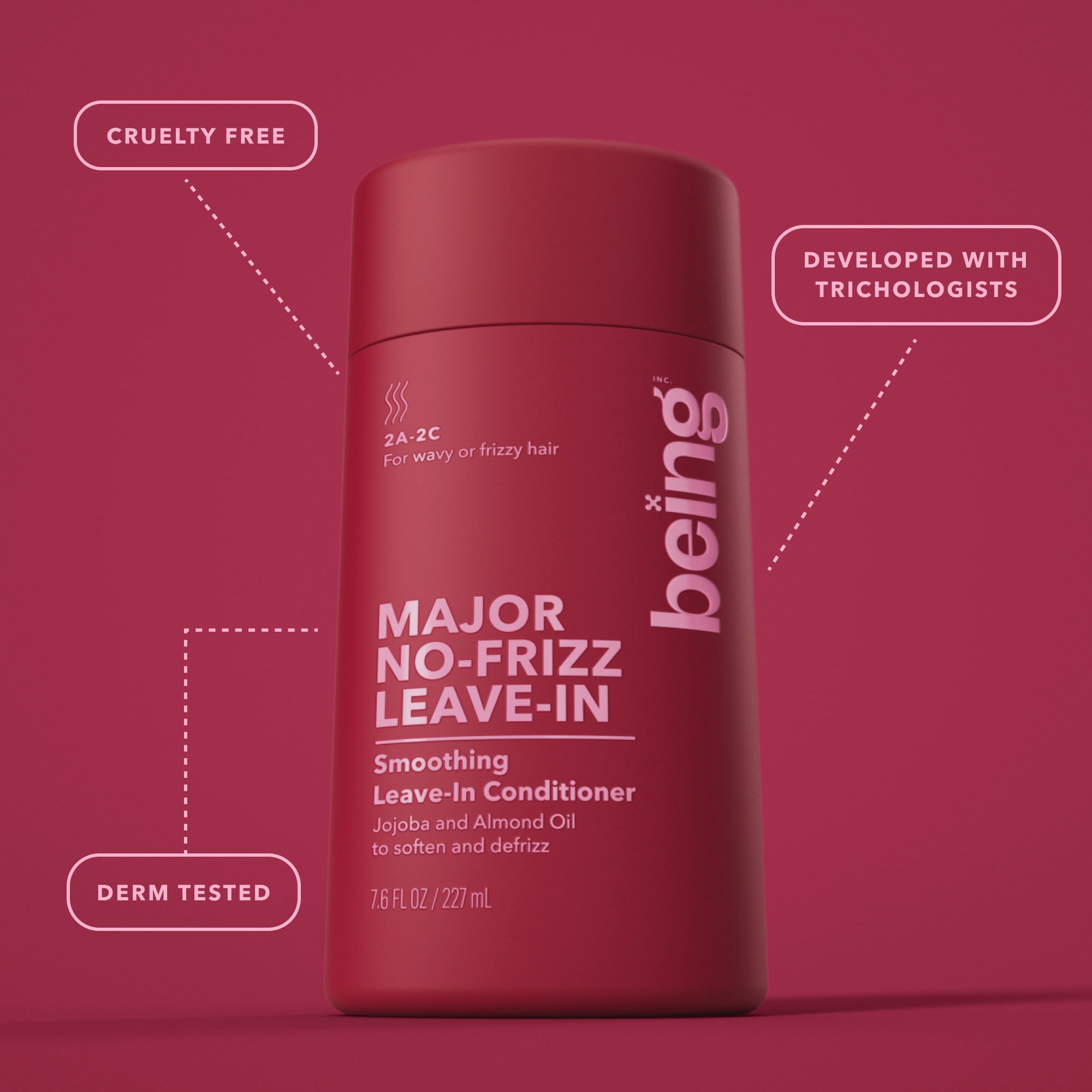 being MAJOR NO-FRIZZ Smoothing  Leave-In Conditioner with Jojoba and Almond Oil 227mL