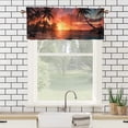 thumbnail image 3 of Ocean Beach Kitchen Curtain Valances Coastal Sunset Tropical Palm Tree Seaside Summer Window Valance for Bedroom Bathroom Living Room Dining Room Valances Set 54 by 18 in, 1 Panel, 3 of 6
