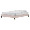 thumbnail image 1 of Platform Bed Frame, Full Size, Velvet, Pink, Modern Contemporary Urban Design, Bedroom Master Guest Suite, 1 of 7
