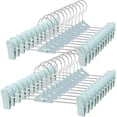 thumbnail image 1 of Perchas para falda y pantalón para mujeres y niños, paquete de 30 perchas apilables para faldas con clips, antideslizantes, ajustables para hombres, niños, bebés, 1 of 6