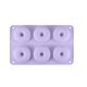 thumbnail image 4 of Moldes de silicona para donas, paquete de 4 moldes de silicona antiadherentes de grado alimenticio para hornear donas, verde, rosa, amarillo y morado, 4 of 5