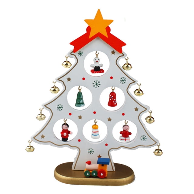 De Navidad De Madera De Mesa Con Mini Adornos, Decoraciones Navideñas, Regalos Para Niños seitruly HA047126-01