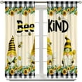 thumbnail image 3 of Sunflower Kids Curtains,Cute Cartoon Gnome Bee Summer Sunflower Garden Pattern for Boys Girls Bedrooms Living Room Windows Drapes 42x54 Inch, 3 of 6