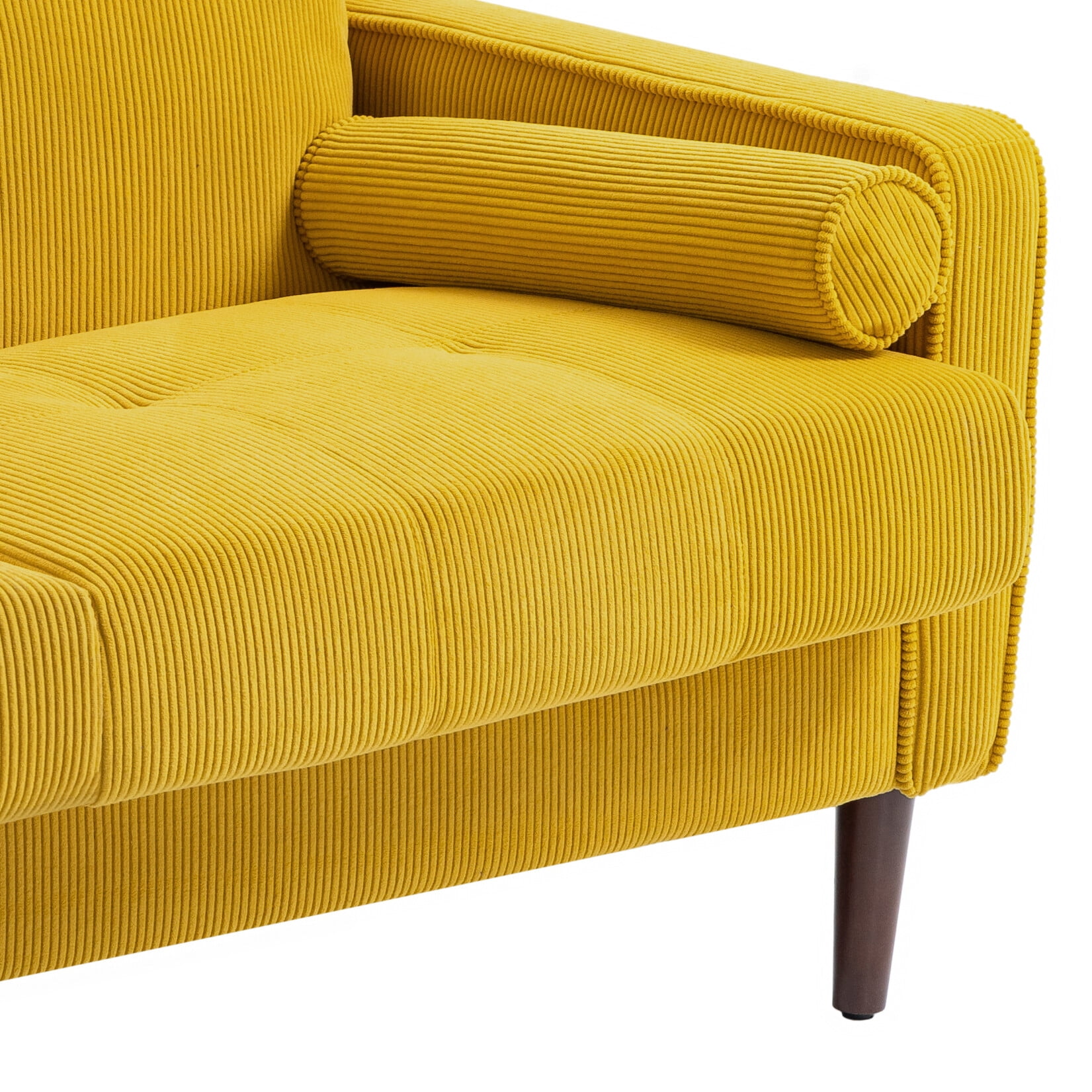 UIXE 62'' Loveseat Sofa for Living Room Indoor 2-seater Sofa Small Couch for Bedroom Office, Yellow