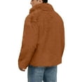 thumbnail image 4 of Men's Faux Jackets Winter Thicken Warm Luxury Overcoat Coats Long Sleeves Zipper Jacket Outerwear, Elegant and Warm for Formal and Casual Occasions,Camel,M, 4 of 5