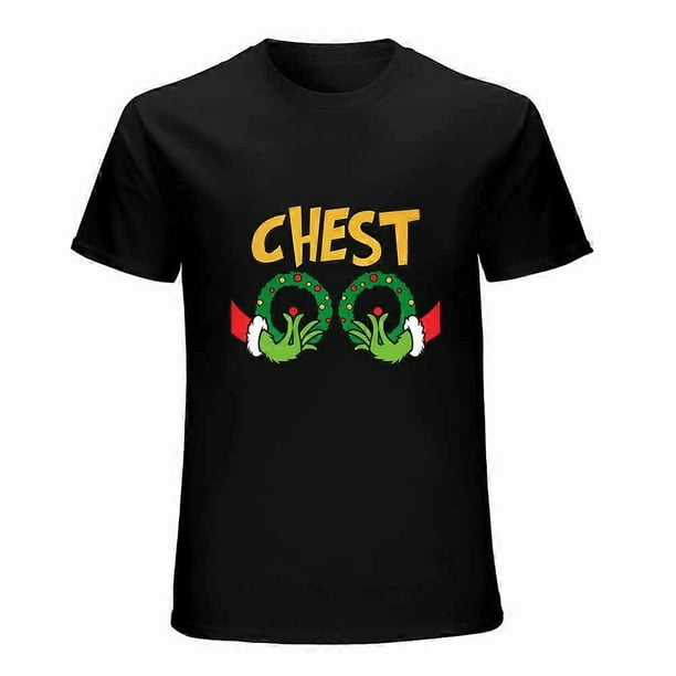Chest And Nuts Couples Christmas T-Shirt Funny Christmas Shirt Tees Unisex Funny Pictogram SHort Sleeve