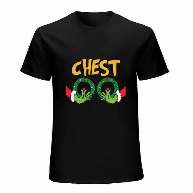 Chest And Nuts Couples Christmas T-Shirt Funny Christmas Shirt Tees Unisex Funny Pictogram SHort Sleeve