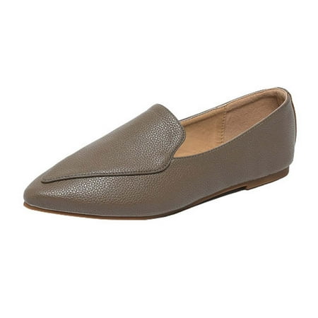 

Up to 30% off! Kukoosong Womens Comfort Flats Womens Pointed-Toe Flats Shoes Lightweight Soft Shoes Solid Color Casual Shoes for Women Gray 39