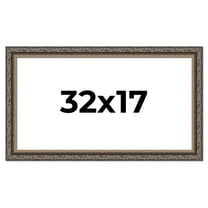 32x17 Frame Black Real Wood Picture Frame Width 2 inches | Interior Frame Depth 0.5 inches | Fitz