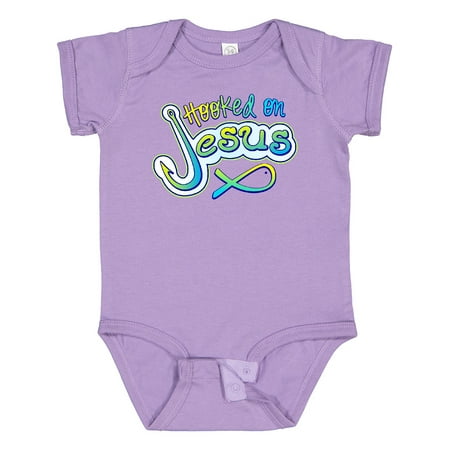 

Inktastic Hooked on Jesus Christian Gift Baby Boy or Baby Girl Bodysuit