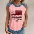 thumbnail image 5 of KDDYLITQ Womens 250th Anniversary Independence Day Tshirt Fourth Of July Red White and Blue Crew Neck Tops Summer Usa Star Stripes Causal Blouses 250th Birthday Basic Sleeveless Tanks Pink 3XL, 5 of 7
