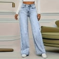 thumbnail image 3 of Wutalume High Waisted Jeans for Women Vintage Washed Straight Leg, Versatile Denim Pants for Casual Chic & Everyday Outfits,Light Blue 3XL, 3 of 7